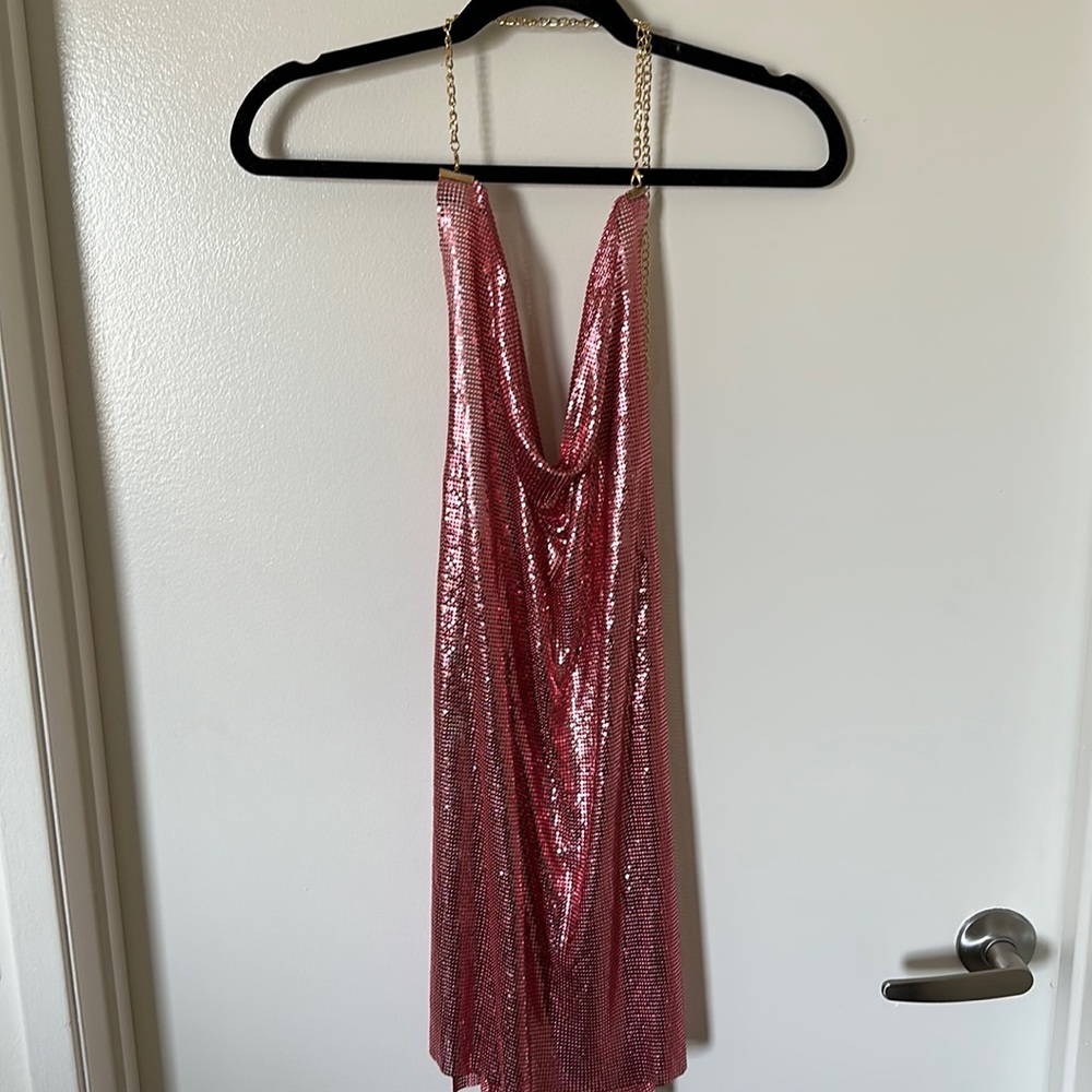 Pink Chain Link Mini Dress